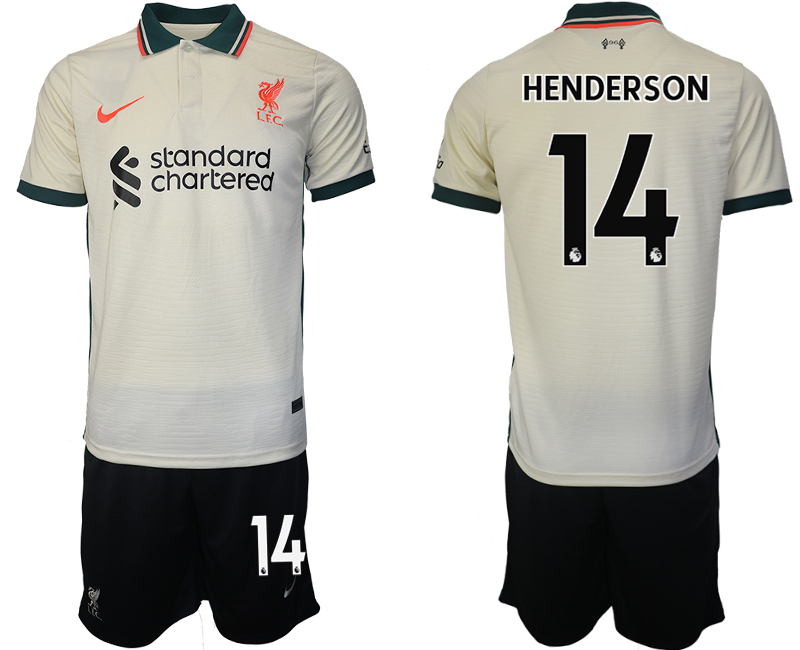Men 2021-2022 Club Liverpool away cream #14 Soccer Jersey->liverpool jersey->Soccer Club Jersey
